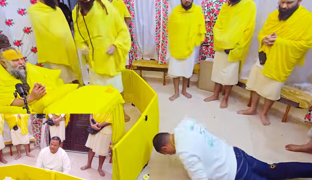 संत प्रेमानंद महाराज से वृंदावन एनआरआई ग्रीन्स सोसाइटी के अध्यक्ष ने माफी मांगी