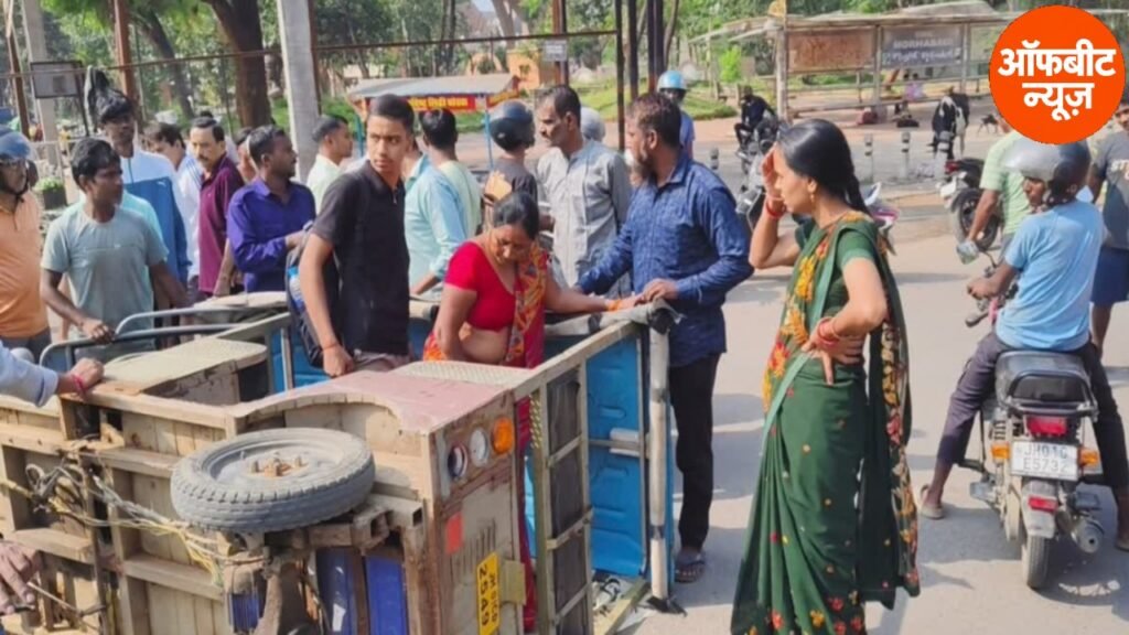 रांची में तेज रफ्तार वाहन ने टोटो को मारी टक्कर, बीच सड़क पर पलटा; दो महिलाओं समेत 5 घायल